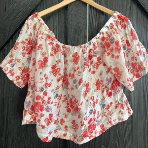 Reformation top: flowy, off-shoulder, and crop!